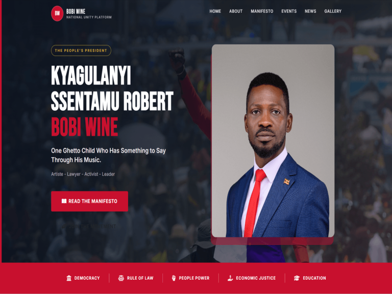 Bobi Wine 2026 Presidential Campaign Website