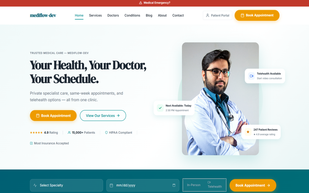 Mediflow - A Clinical Wordpress Theme