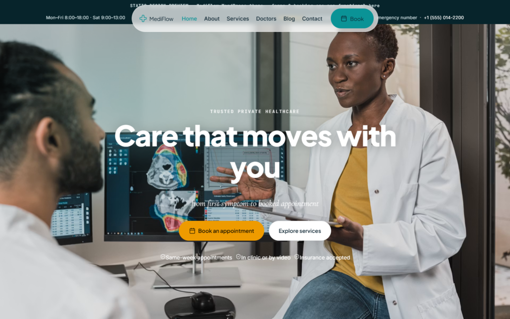 MediFlow - Medical Clinic & Doctors WordPress Theme