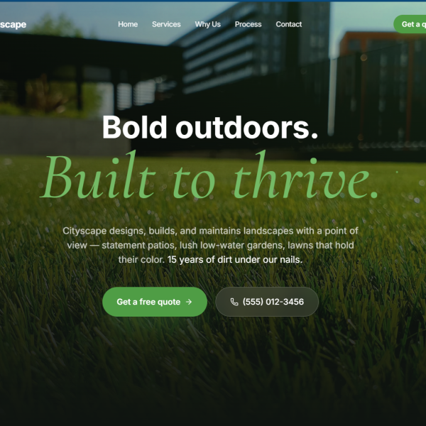 Cityscape - Animated Landscaping & Outdoor Services Website Template