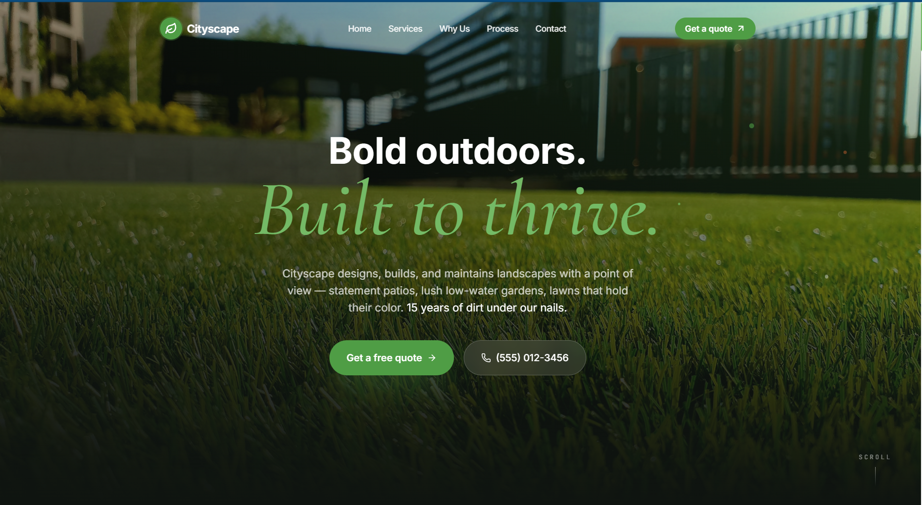 Cityscape - Animated Landscaping & Outdoor Services Website Template