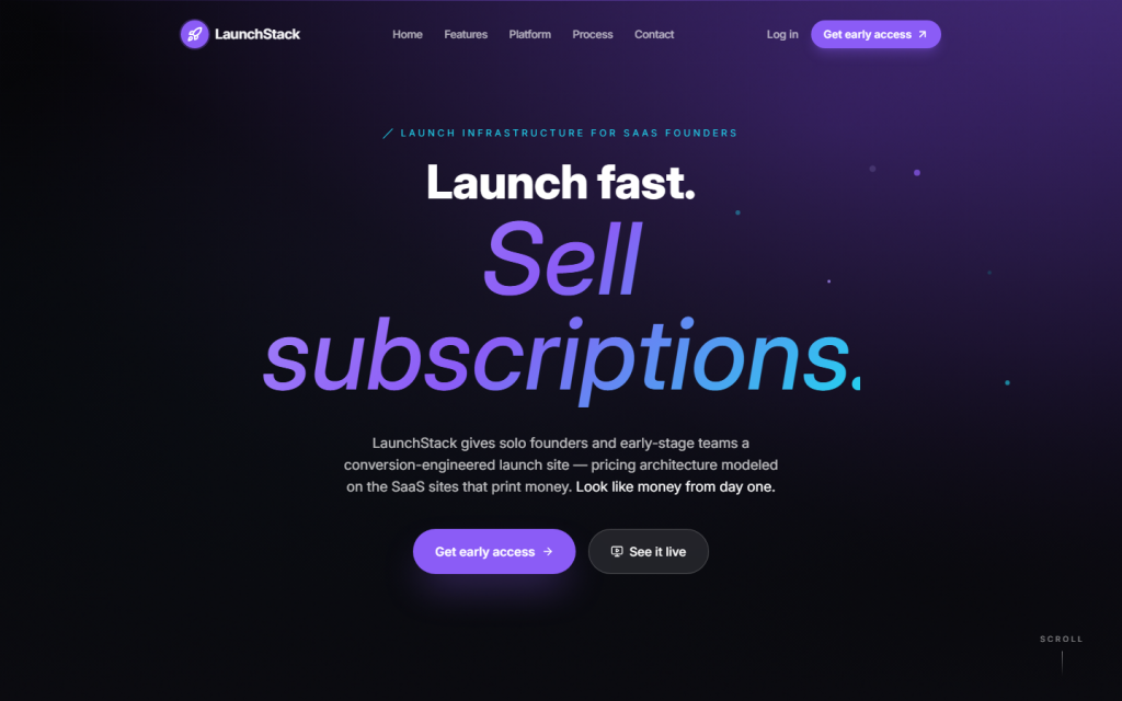 LaunchStack-Premium SaaS Launch Site Template (React + Tailwind + GSAP)