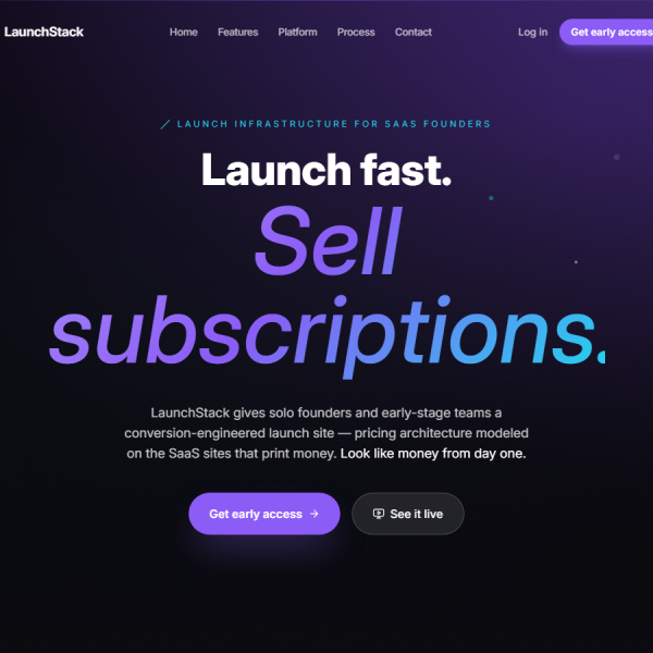 LaunchStack-Premium SaaS Launch Site Template (React + Tailwind + GSAP)