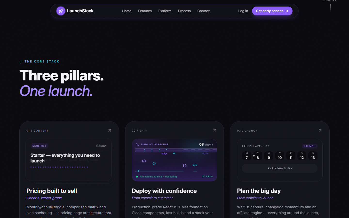 LaunchStack-Premium SaaS Launch Site Template (React + Tailwind + GSAP) - Image 2