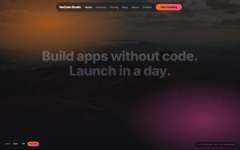 LaunchStack - Dark SaaS & Software Startup WordPress Theme